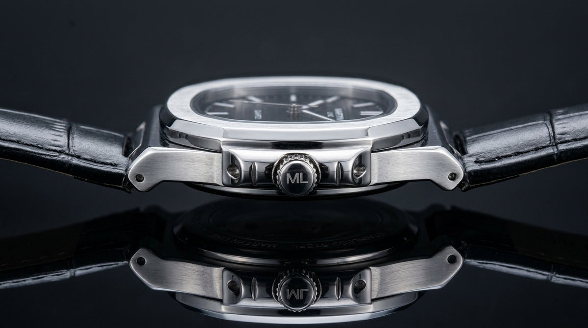 Martyn Line Black Strap Watch